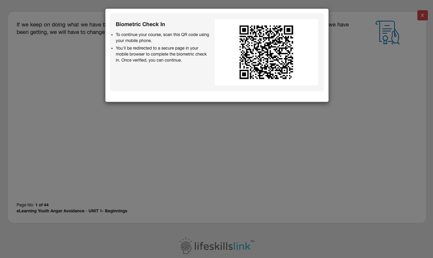 In-course Check-in via QR code